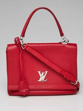 Louis Vuitton Rubis Calfskin Leather Lockme II Bag